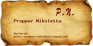 Propper Nikoletta névjegykártya