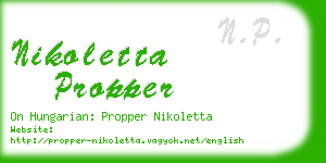 nikoletta propper business card